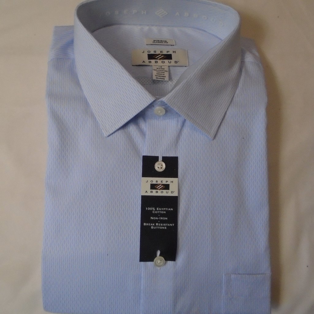 Joseph Abboud Blue Button Down Dress Shirt 18 32/33 Nwt